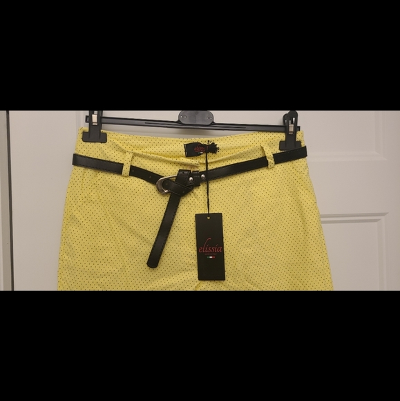 2 for 1 🥰 ELISSIA Women Pants Yellow Black dot with Black belt🪅 - Picture 4 of 9